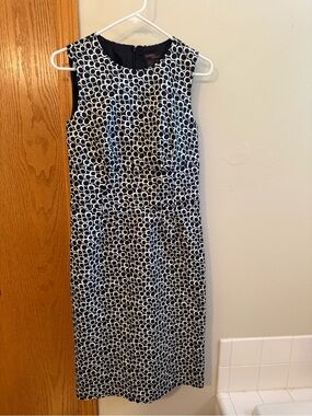 White and Black Sleeveless Sheath Dress by Cynthia Howie (size 6)